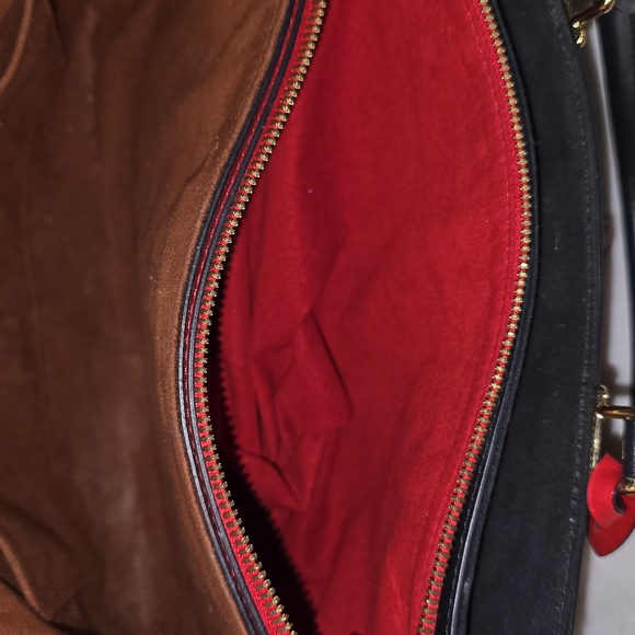 Louis Vuitton Brown and Red Satchel with Iconic Monogram and Gold Accents - Picture 7 of 16